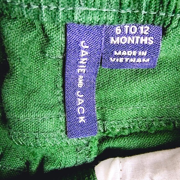 Janie and Jack SET Green Corduroy Pants and Holiday Plaid Vest 6-12 Months - Picture 13 of 16